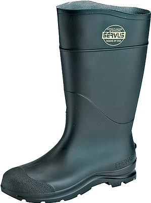 Men's Size 10 Black Steel Toe Pvc Rubber Boot For Wet Conditions