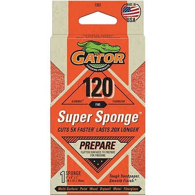EZ123 Jumbo Sanding Sponge, 120-Grit, Large 3 x 5 x 1-In.