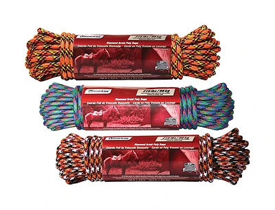 3/8-inch X 100-foot Multi-color Diamond Braid Poly Rope - Model P32c12100