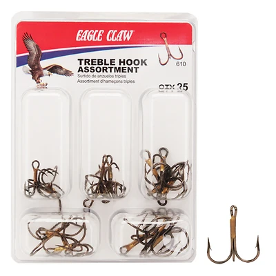 25-Pc. Short Shank Treble Fish Hook Assortment