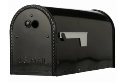 Edwards Post-Mount Mailbox, Large, Black Steel