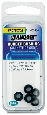 0.208 In. Rubber Bushing 5 Pk, Model 61484, Insulated, Indoor/outdoor