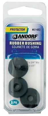 3/8 In. Rubber Bushing 3 Pk, Model 61483, Insulates And Reduces Vibration