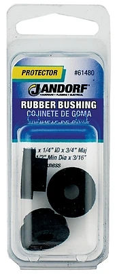 1/2 In. Rubber Bushing 3 Pk, Model 61480, Insulates And Reduces Vibration