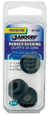 1/2 In. Rubber Bushing 3 Pk, Model 61482, Insulates And Reduces Vibration