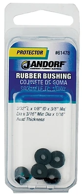 3/16 In. Rubber Bushing 5 Pk, Model 61478, Insulates & Reduces Vibration
