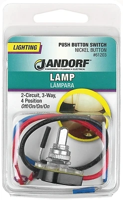 6 Amps Single Pole/3-way Push Button Appliance Switch Gray 1 Pk, Model 61203