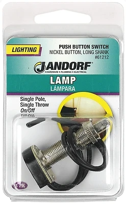 6a Single Pole Push Button Appliance Switch Black/silver 1 Pk, Model 61212