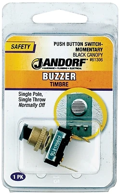 6a Single Pole Push Button Appliance Switch Black/silver Spst 1 Pk Model 61306