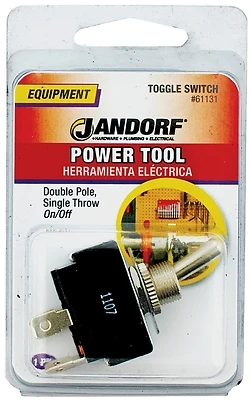 20a Double Pole Toggle Power Tool Switch Silver Dpst 1 Pk, Model 61131