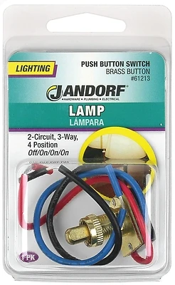 6a Single Pole/3-way Push Button Appliance Switch Brass 1 Pk, Model 61213