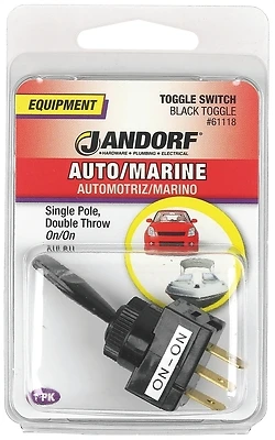 20a Single Pole Toggle Switch Black Spdt 12vdc 3 Tab Terminals 1 Pk