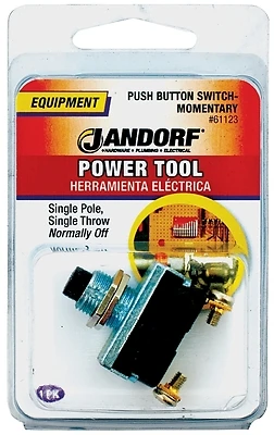 16a Single Pole Push Button Power Tool Switch Black/silver Spst 1 Pk