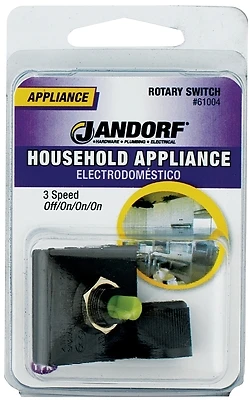 6a Single Pole Rotary Appliance Switch Black 3 Speed 1 Pk Model 61004