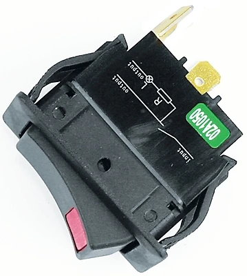 20a Single Pole Rocker Power Tool Switch Black 1 Pk, 3 Tab Terminals, Spst