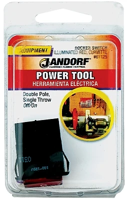 20a Double Pole Rocker Power Tool Switch Black/red Dpst 61125 1 Pk