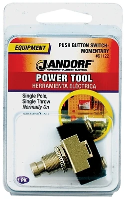 15a Single Pole Push Button Power Tool Switch Black/silver Spst 1 Pk