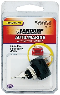 20a Single Pole Toggle Switch Black/silver 12vdc Spst 1 Pk Model 61109