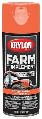 High-gloss Kubota Orange Spray Paint, 12-ounce Can For Farm & Implement Use
