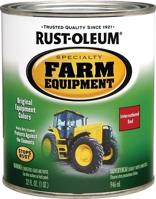 Rust-Oleum 7466502 Specialty Farm Equipment Enamel, International Red Gloss, 1 Qt