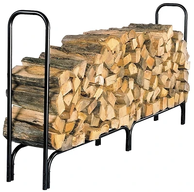 Shelter SLRXL Tubular Steel Firewood Log Rack, 96 In., Black