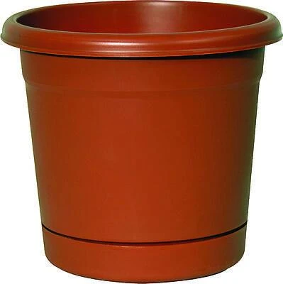 Southern Patio RN2008TC Riverland Planter With Saucer, Terra Cotta Resin, 20 In.
