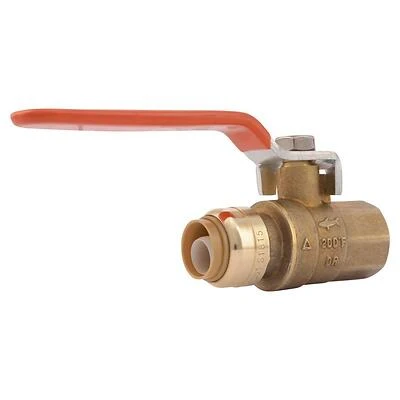 1/2 In. Brass Push-to-connect X Female Pipe Thread Ball Valve - Model 22182-0000lf