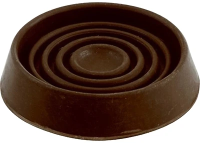 3-inch Round Brown Rubber Cup Floor Protectors, Anti-skid, 2-pk, Model 9067