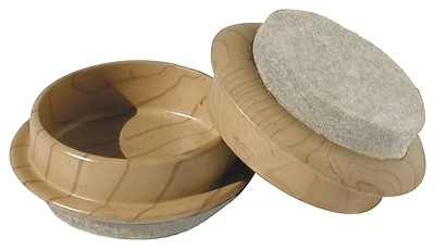 Shepherd Hardware 9363 Caster Cup Furniture Caps, 1-3/4 In., Felt Cloth, 4-Pack