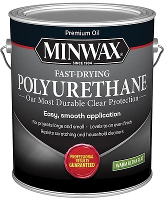 Minwax 710270000 Fast-Dry Polyurethane, Ultra Flat, Clear, 1 Gal