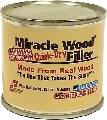 Miracle 901 Wood Filler, Quick-Dry, Stainable, 1/4 Lb.