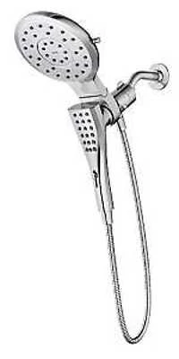 8-Spray Rainshower + Handheld Shower Head, Chrome, 7 In.