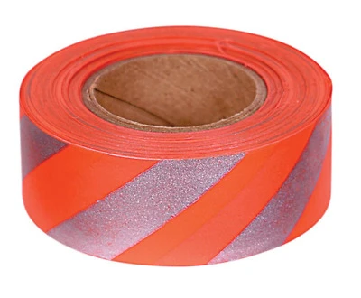 Reflective Trail Marking / Flagging Tape, Orange, 1 In. x 150 Ft.