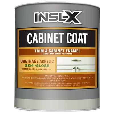 Insl-X CC6601099-04 Cabinet Coat Semi-Gloss White Urethane Acrylic Paint, 1 Qt
