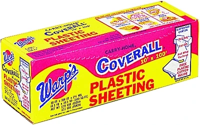 Warp's 2CD10-B Plastic Sheeting, 2 Mil, Black, 10 x 100-Ft.