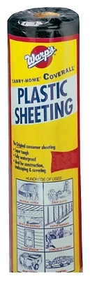 Warp's 4CH15-B Plastic Sheeting, Black 4 Mil, 15 Ft. x 25 Ft.