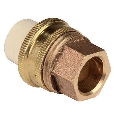 CPVC Pipe Transition Union, 1/2-Slip x Brass Slip