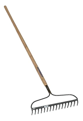 42357 Bow Rake With 16-tine Forged Steel Head And 60-inch Hardwood Handle