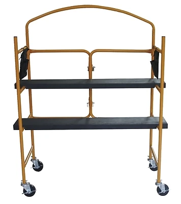 Mini Scaffold, Steel, Yellow, Powder Coated, 500 Lb Capacity, 48 In W