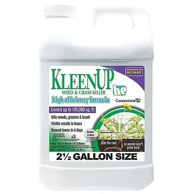 87562 Kleenup High Efficiency Weed & Grass Killer Concentrate, 2.5 Gal, Pack Of 2