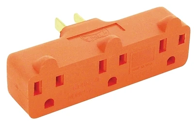 Eaton Cooper Wiring 4402RN-BOX Outlet Adapter, 3-Outlet, 15A, 125V