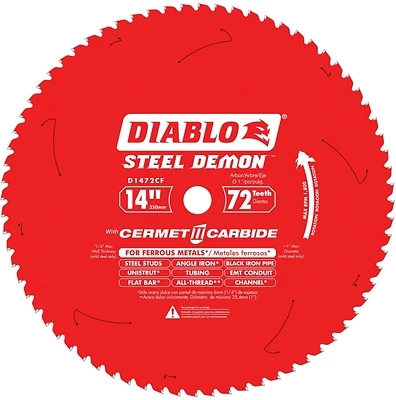 14 Inch 72 Tooth Steel Demon Cermet Ii Blade For Metal And Stainless Steel Cutting