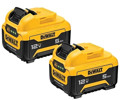 Dcb126-2 12v Max 5.0ah Lithium Ion Batteries 2-pack With Fuel Gauge