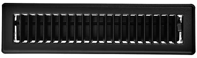 Black Steel Floor Register 2.25" X 12" Duct Opening