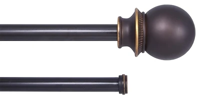 Birkin Fast Fit Easy Install Double Curtain Rod 5/8 In. Dia 66 To 120 In.