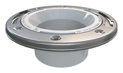 Oatey 434954 PVC Closet Flange, Stainless Steel Ring, 3x4 In.