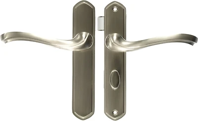 Castellan Surface Latch Set In Satin Nickel For Storm Doors, Model Vca112sn