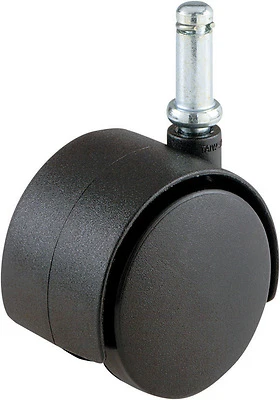 2 In. Dia. Swivel Nylon Twin Wheel Caster With Stem 75 Lb. Capacity 1 Pk