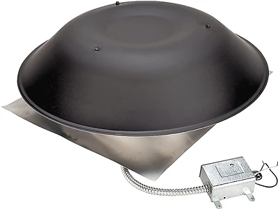 2000 Black Power Attic Vent With Adjustable Thermostat And Quiet Operation