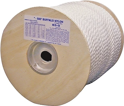 3/8 Inch X 600 Feet Twisted Nylon Rope - High Strength And Abrasion Resistant